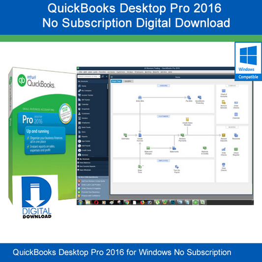 QuickBooks Desktop Pro 2016 No Subscription Digital Download