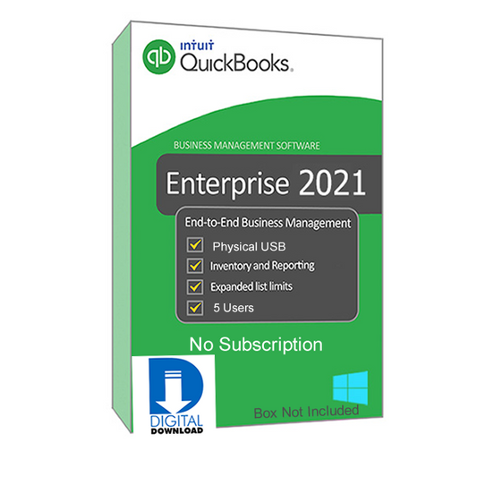 QuickBooks Desktop Enterprise 2021 5 User No Subscription Digital Download