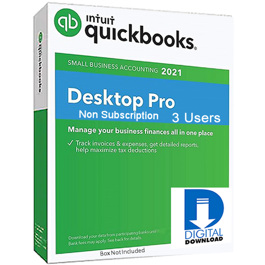 QuickBooks Desktop Pro 2021 3 Users USA No Subscription Digital Download