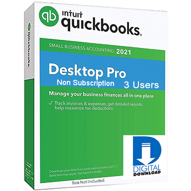 QuickBooks Desktop Pro 2021 3 Users USA No Subscription Digital Download