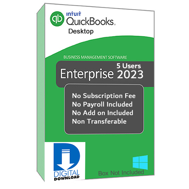 QuickBooks Desktop Enterprise 2023 5 User USA No Subscription Digital Download