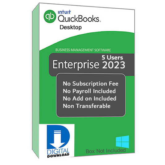 QuickBooks Desktop Enterprise 2023 5 User USA No Subscription Digital Download