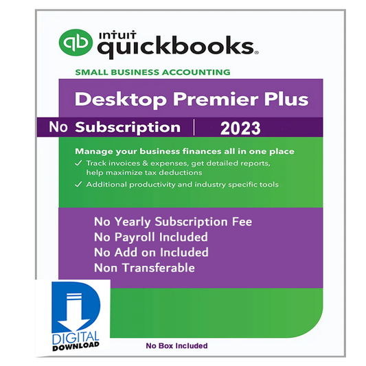 QuickBooks Desktop Premier Plus 2023 1 User No Subscription Fees Digital Download