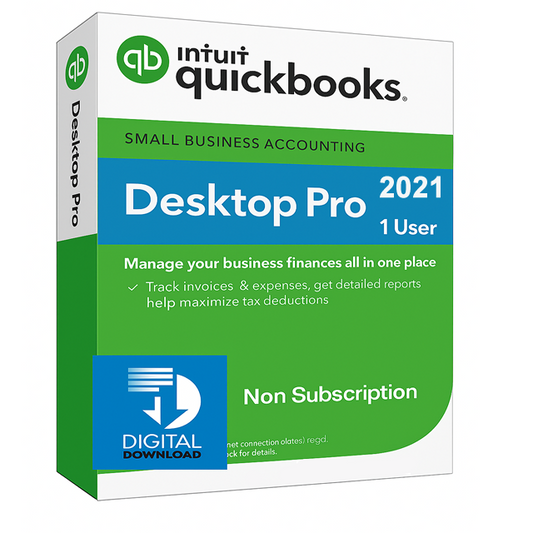QuickBooks Pro Desktop 2021 1 User No Subscription Digital Download