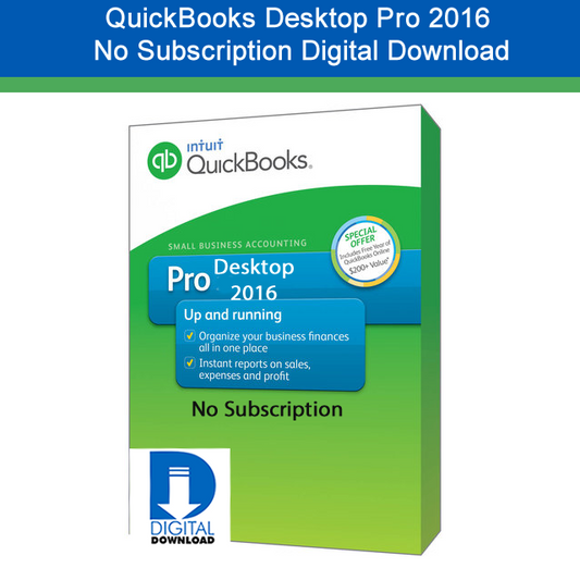 QuickBooks Desktop Pro 2016 No Subscription Digital Download